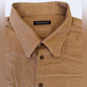 Vintage Siegel’s Men’s Brown Button Up Shirt Size XL 100% Cotton Italian Fabric